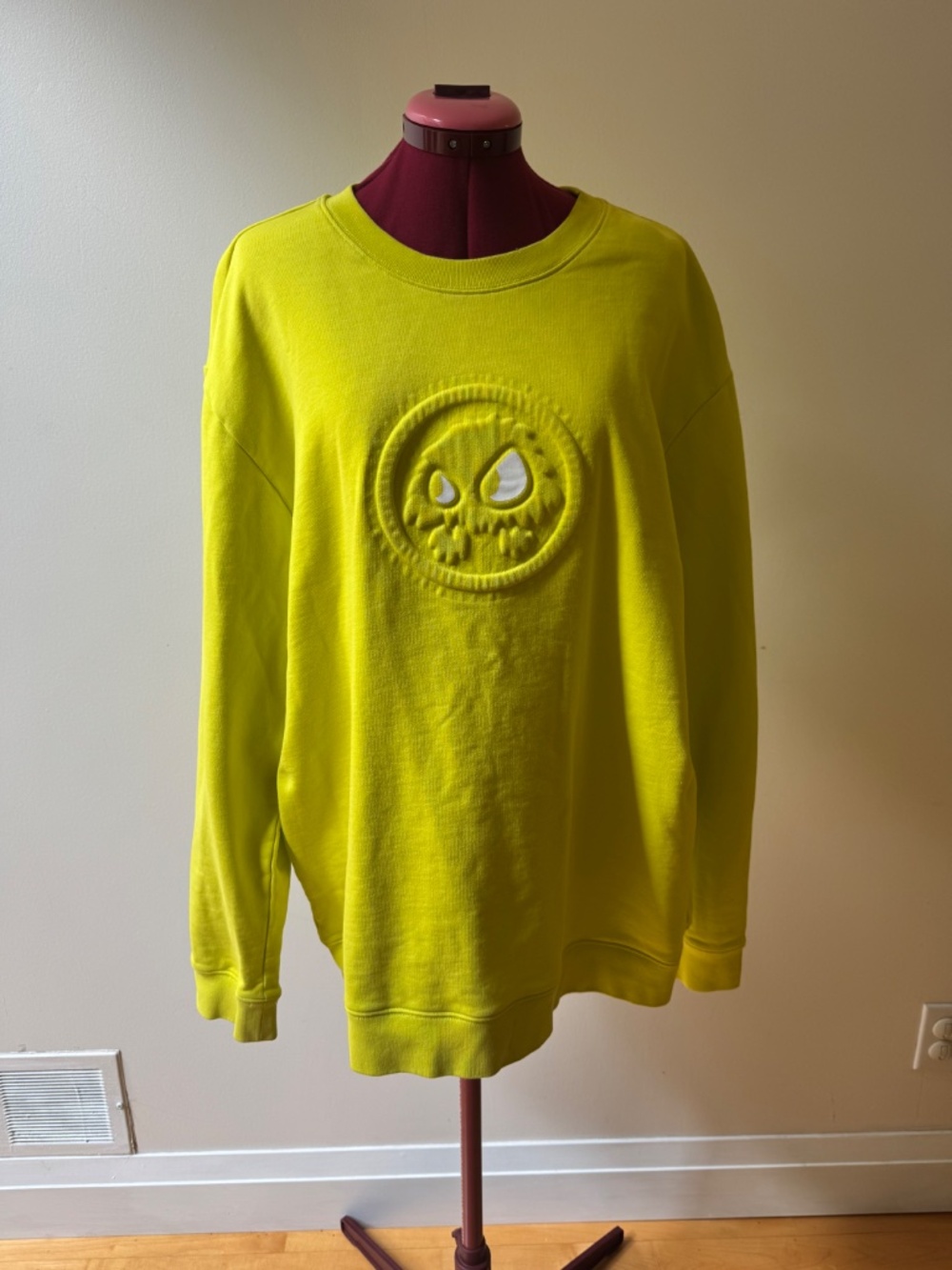 Vintage Alexander McQueen 'McQ' Neon Yellow Oversized Monster Sweatshirt